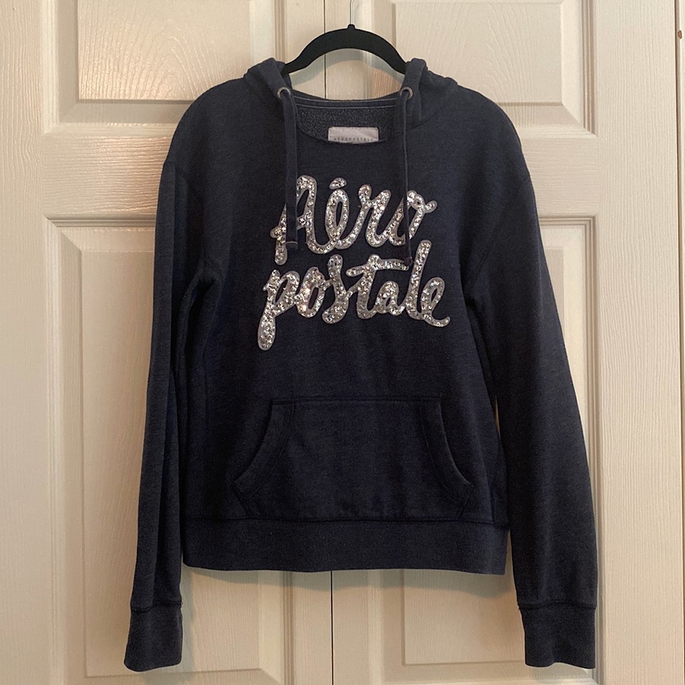 Aéropostale Women’s Navy Blue with Silver Logo Hoodie
